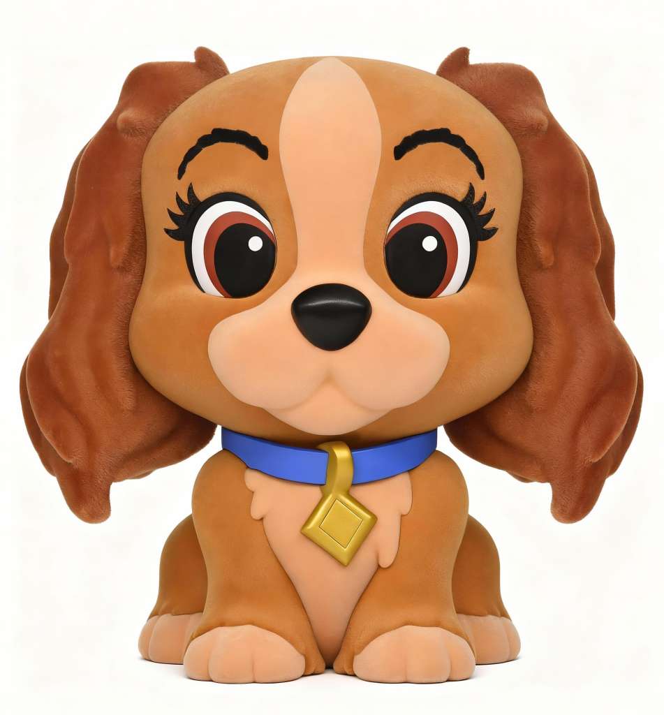 Disney Dog Lady Figural Flocked Bank monogram