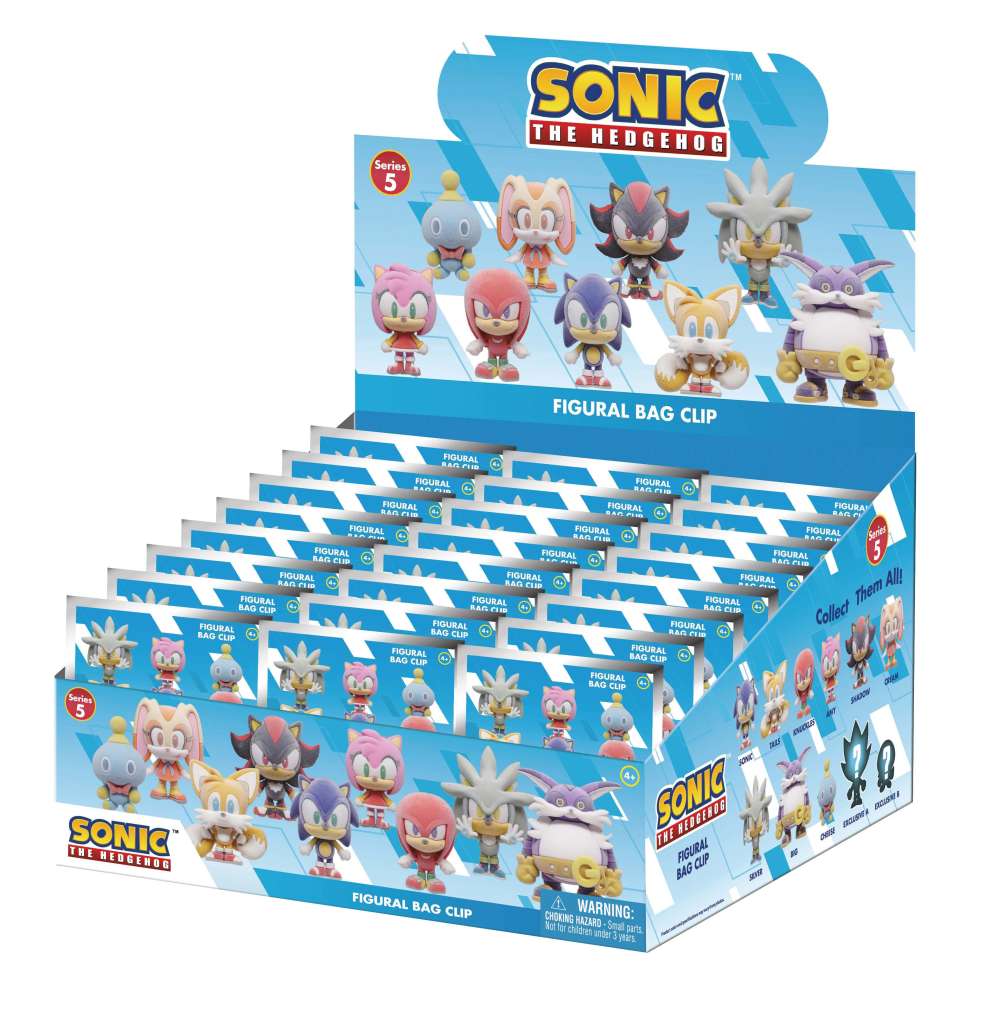 Sonic S5 Flocked! Bag Clip Blind Box Display (24) monogram