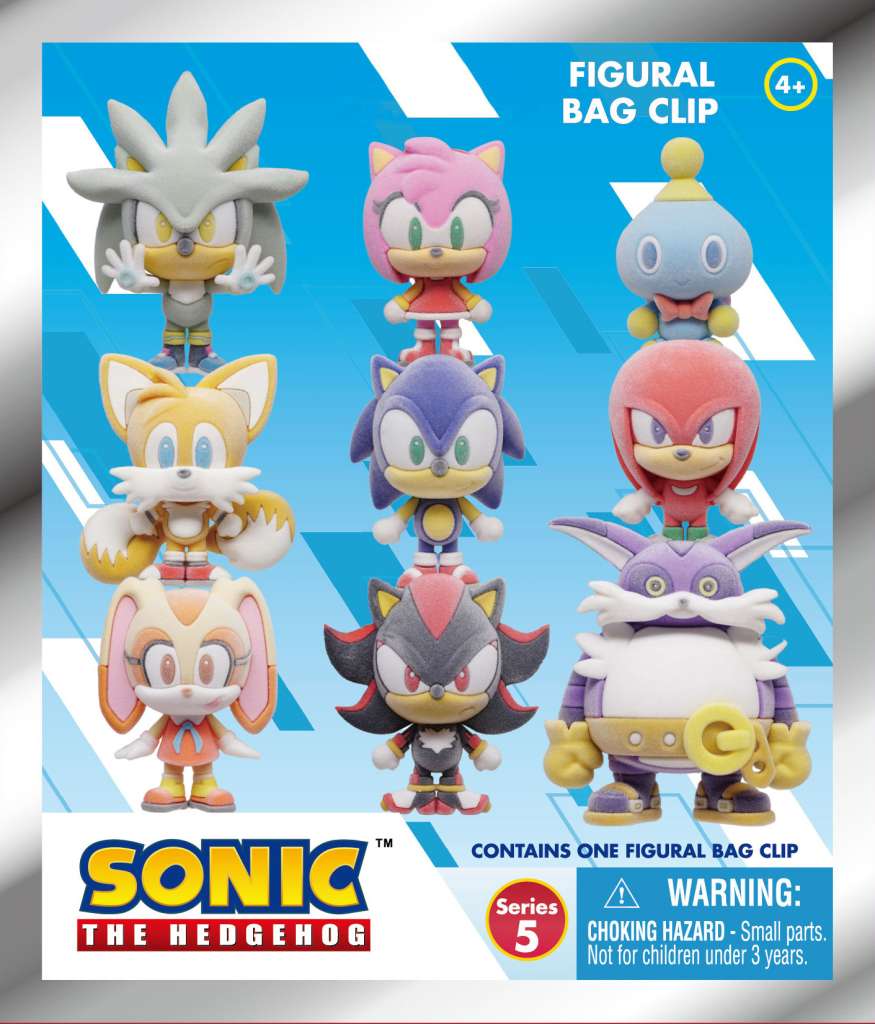 Sonic S5 Flocked! Bag Clip Blind Box Display (24) monogram