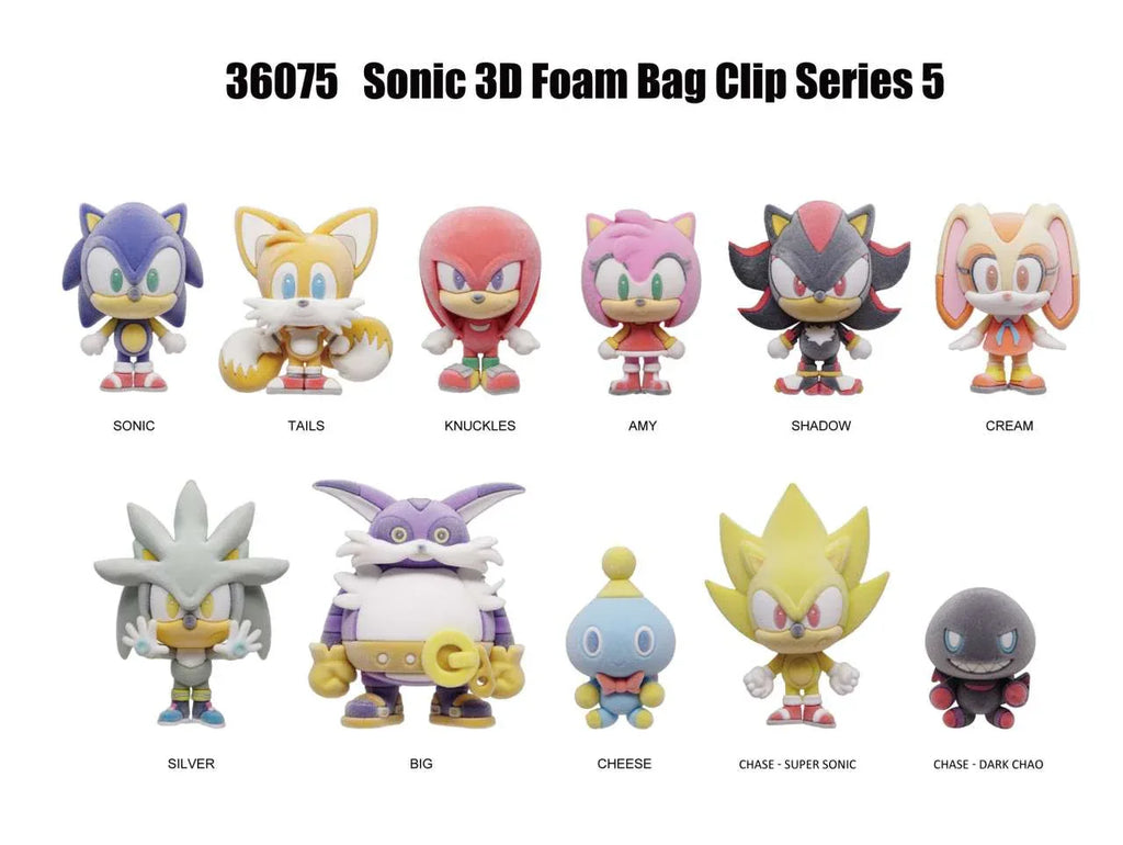 Sonic S5 Flocked! Bag Clip Blind Box Display (24) - Robotto