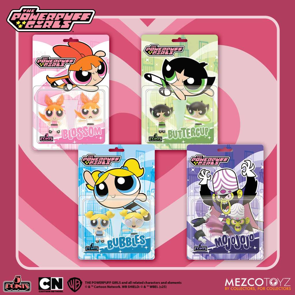 5 Points Powerpuff Girls Deluxe Set (4 figurer) mezco toys