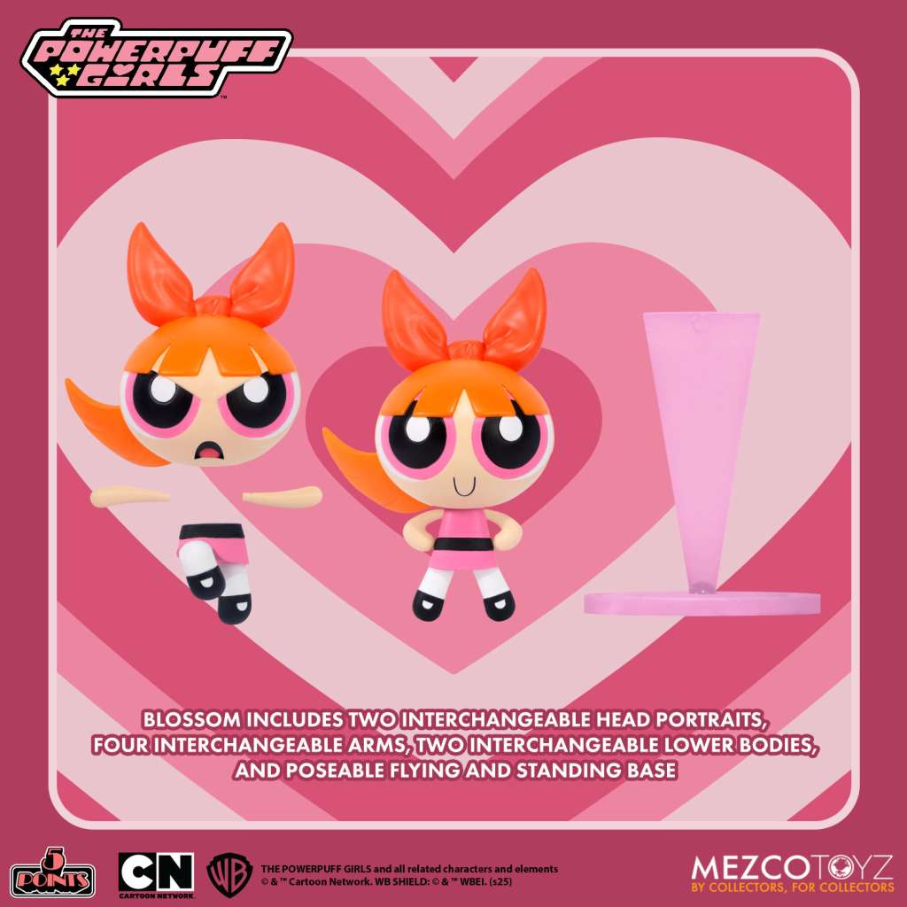 5 Points Powerpuff Girls Deluxe Set (4 figurer) mezco toys