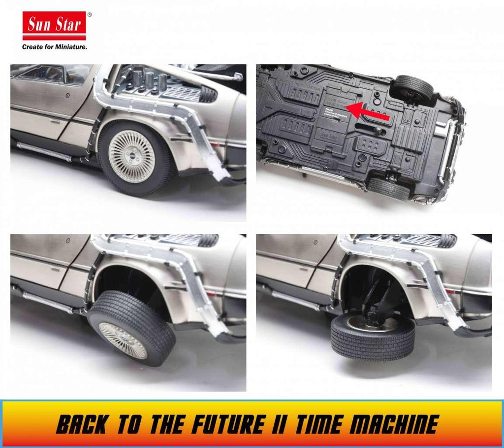 Back to the Future 2 DeLorean Die-Cast 1:18 Skala Modell - Robotto