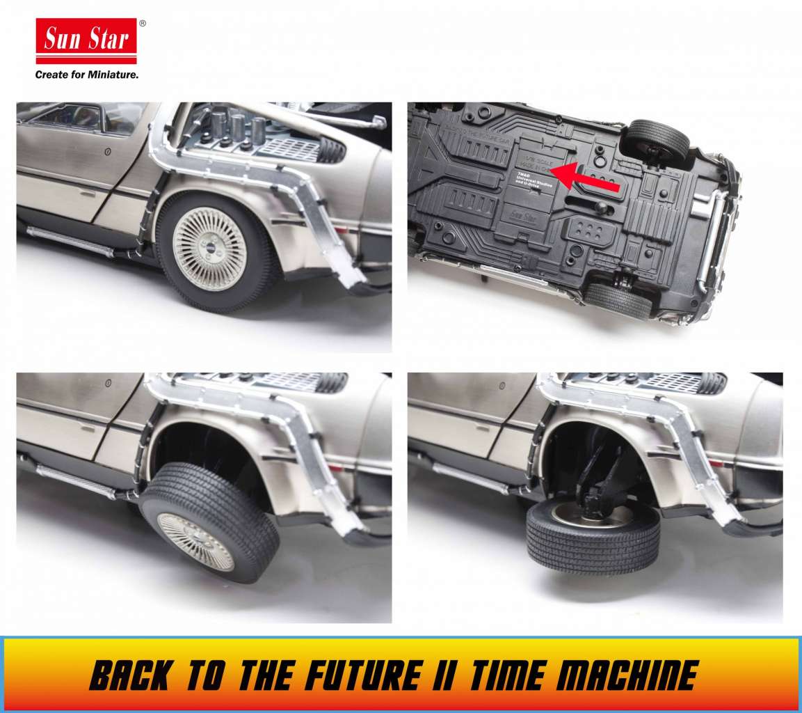 Back to the Future 2 DeLorean Die-Cast 1:18 Skala Modell sunstar