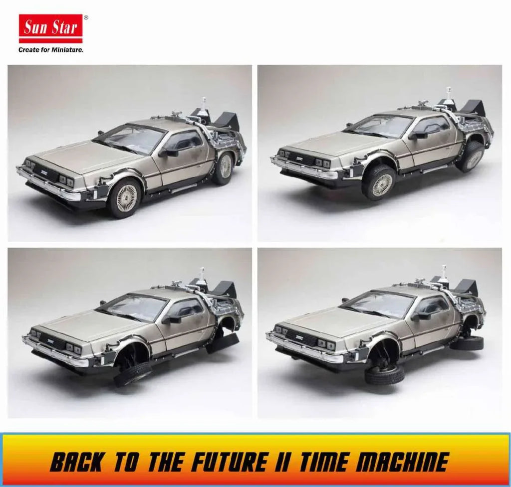 Back to the Future 2 DeLorean Die-Cast 1:18 Skala Modell - Robotto