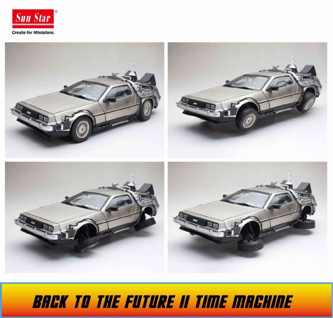 Back to the Future 2 DeLorean Die-Cast 1:18 Skala Modell sunstar