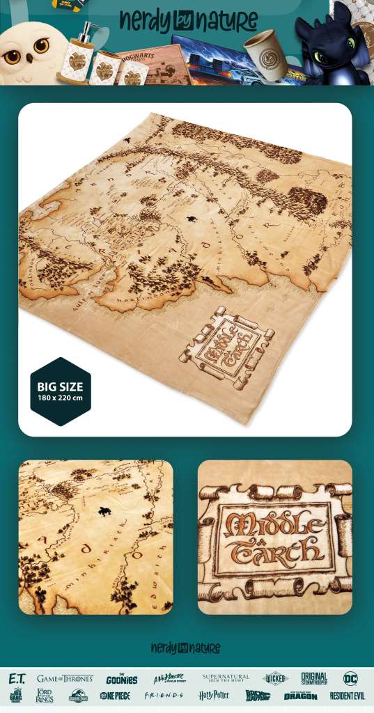 Den perfekta Cozy Filten med Mittelerde Karta från Sagan om Ringen nerdy by nature