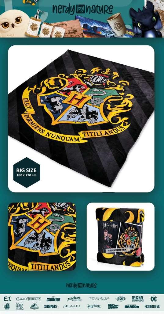 Harry Potter Hogwarts Crest Cozy Blanket - Robotto