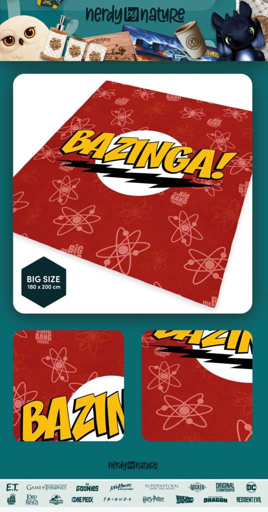 Big Bang Theory Bazinga Cozy Blanket nerdy by nature