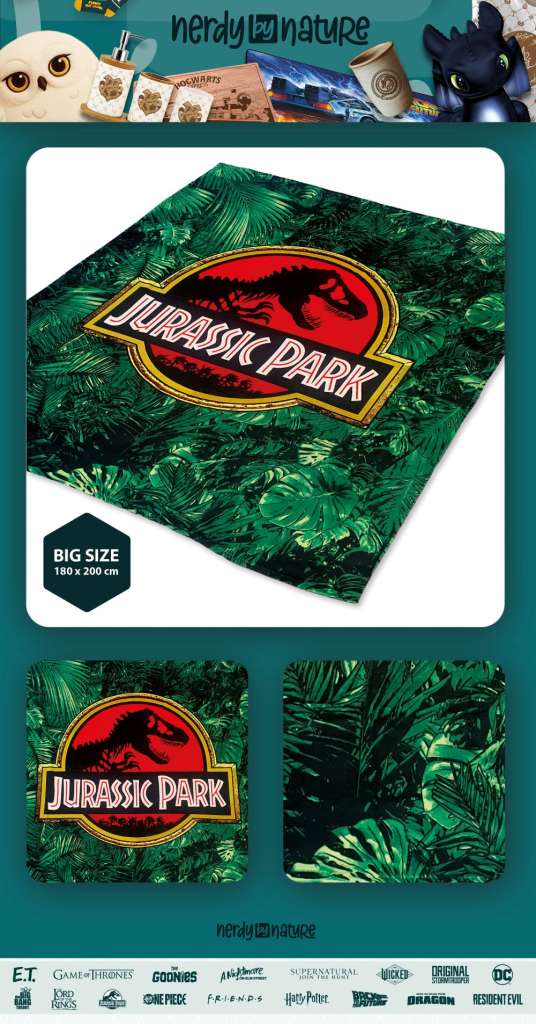Jurassic Park Jungle Cozy Blanket nerdy by nature