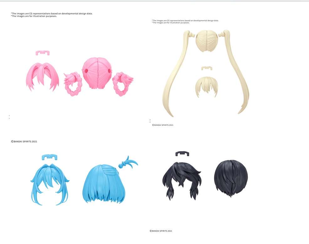 30 ms alternativ frisyrdelar volym 13 alla 4 typer bandai model kit gunpla