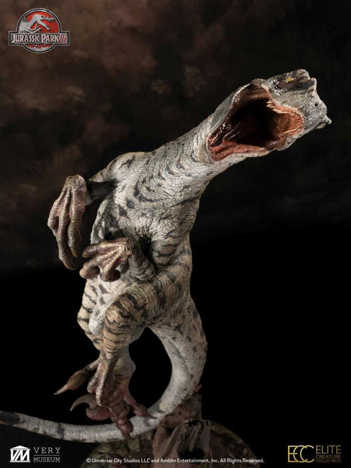 Jurassic Park 3 kvinnlig velociraptor vit drottning maquette elite creature collectibles