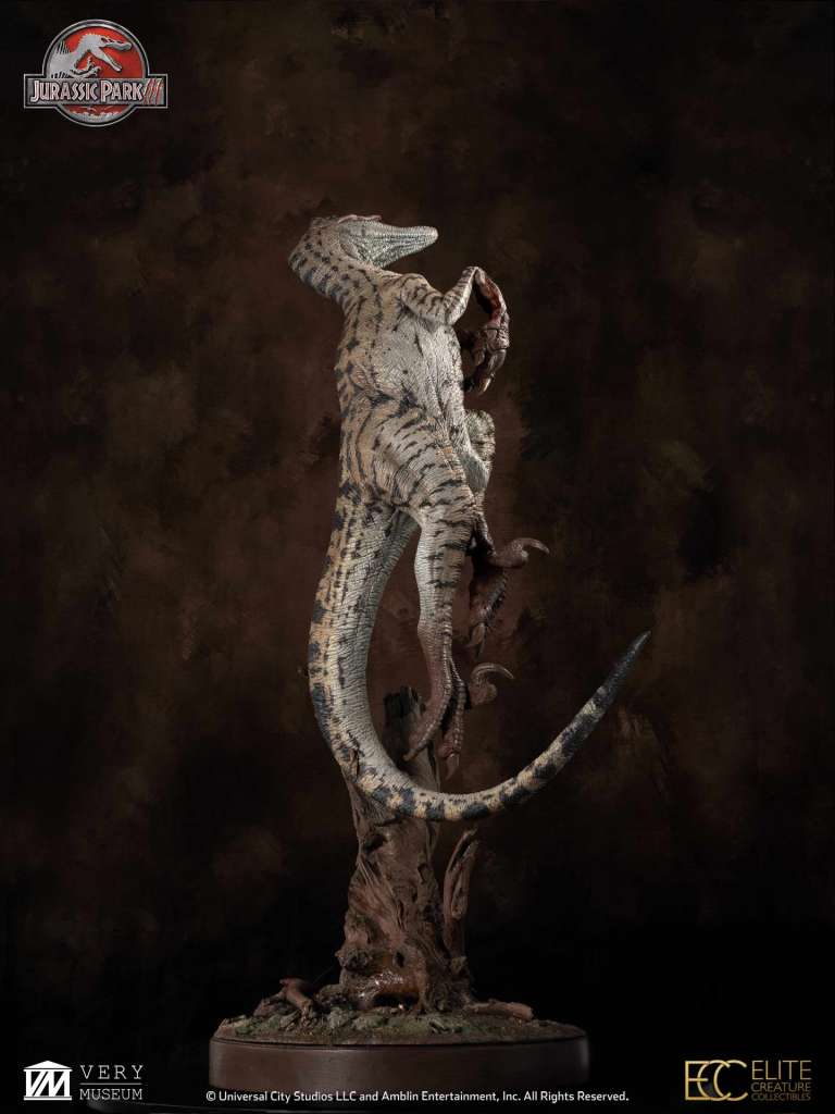 Jurassic Park 3 kvinnlig velociraptor vit drottning maquette elite creature collectibles