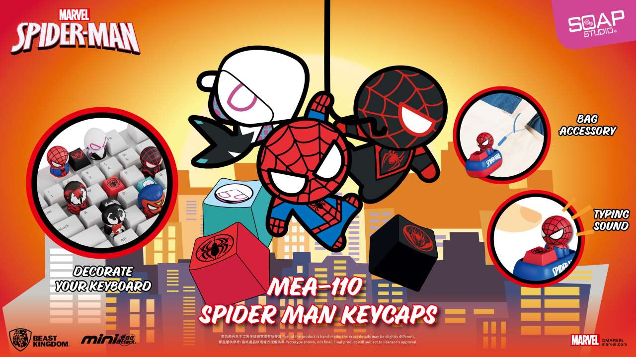 Spider-Man keycaps blind box display (6) beast kingdom