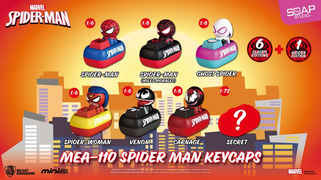 Spider-Man keycaps blind box display (6) beast kingdom