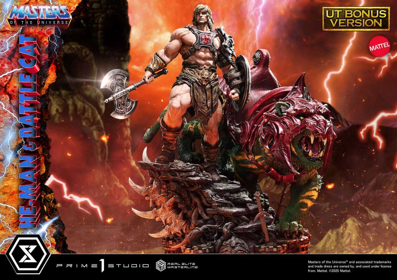 Masters of the universe he-man & battle cat real elite masterline ultimate bonus ver 1/4 Figur