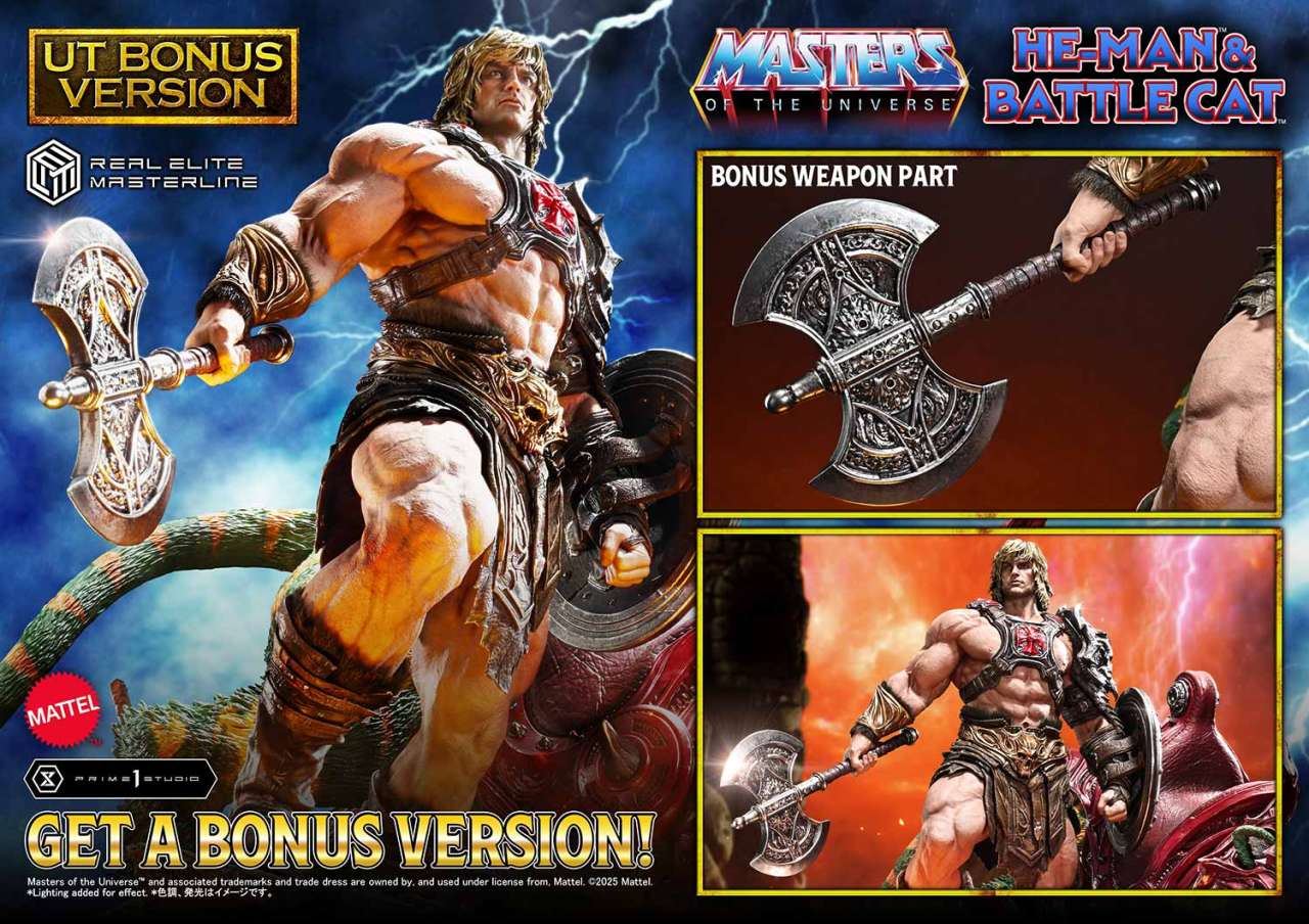 Masters of the universe he-man & battle cat real elite masterline ultimate bonus ver 1/4 Figur