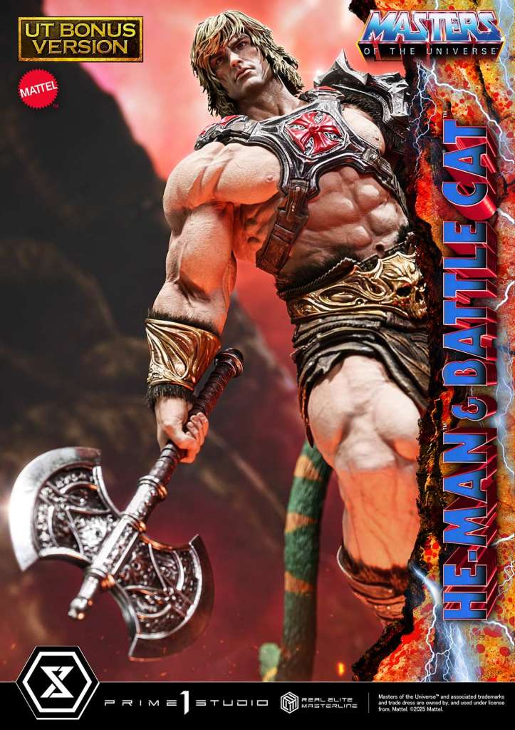 Masters of the universe he-man & battle cat real elite masterline ultimate bonus ver 1/4 Figur