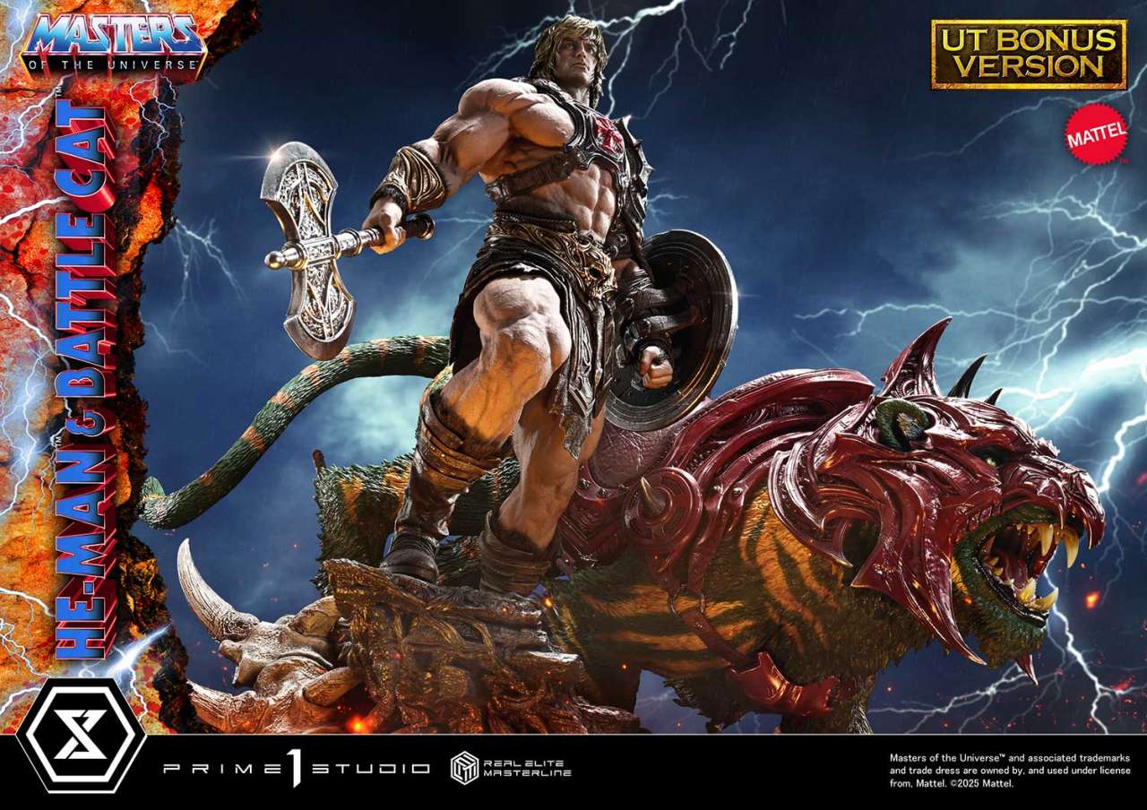 Masters of the universe he-man & battle cat real elite masterline ultimate bonus ver 1/4 Figur