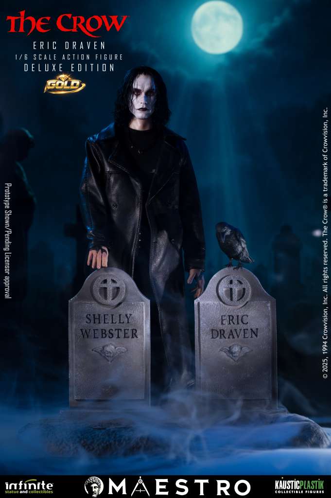 Kråkan Eric Draven 1/6 lyxig Action Figur deluxe guldutgåvan