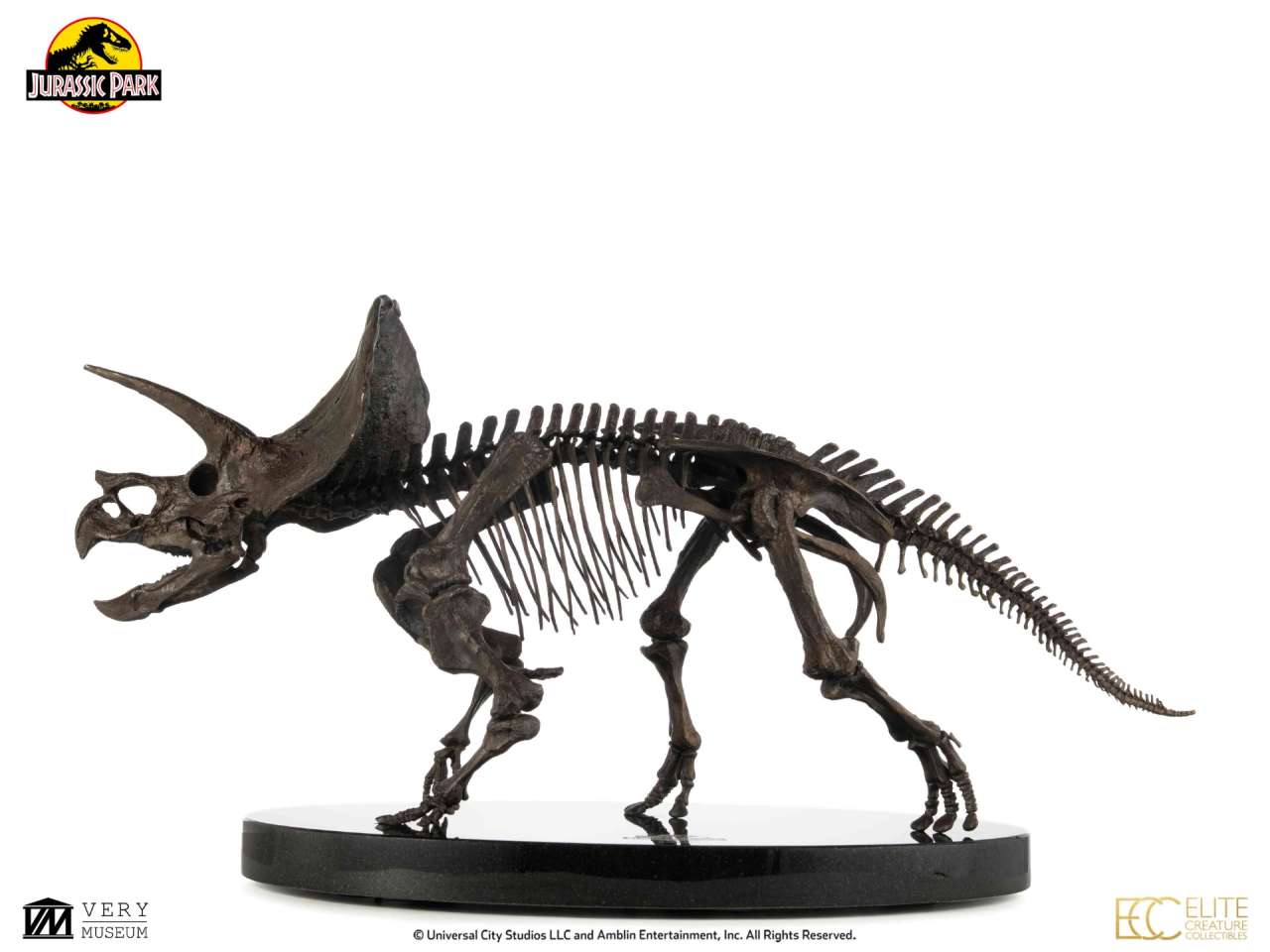 Jurassic park triceratops fossil skeleton 1:12 bronser Figur