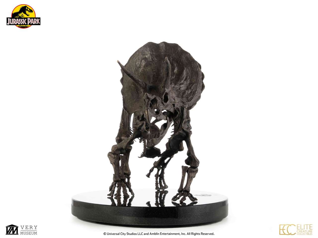 Jurassic park triceratops fossil skeleton 1:12 bronser Figur