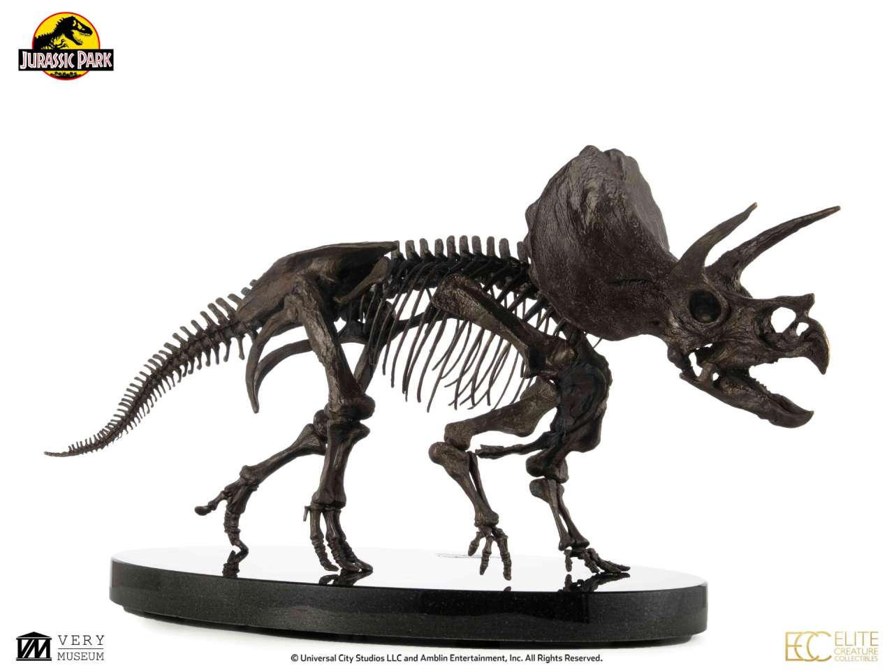 Jurassic park triceratops fossil skeleton 1:12 bronser Figur