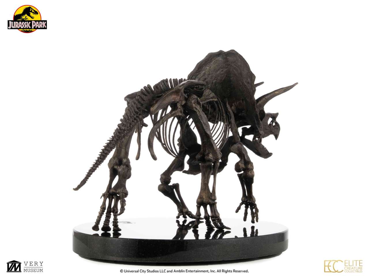Jurassic park triceratops fossil skeleton 1:12 bronser Figur