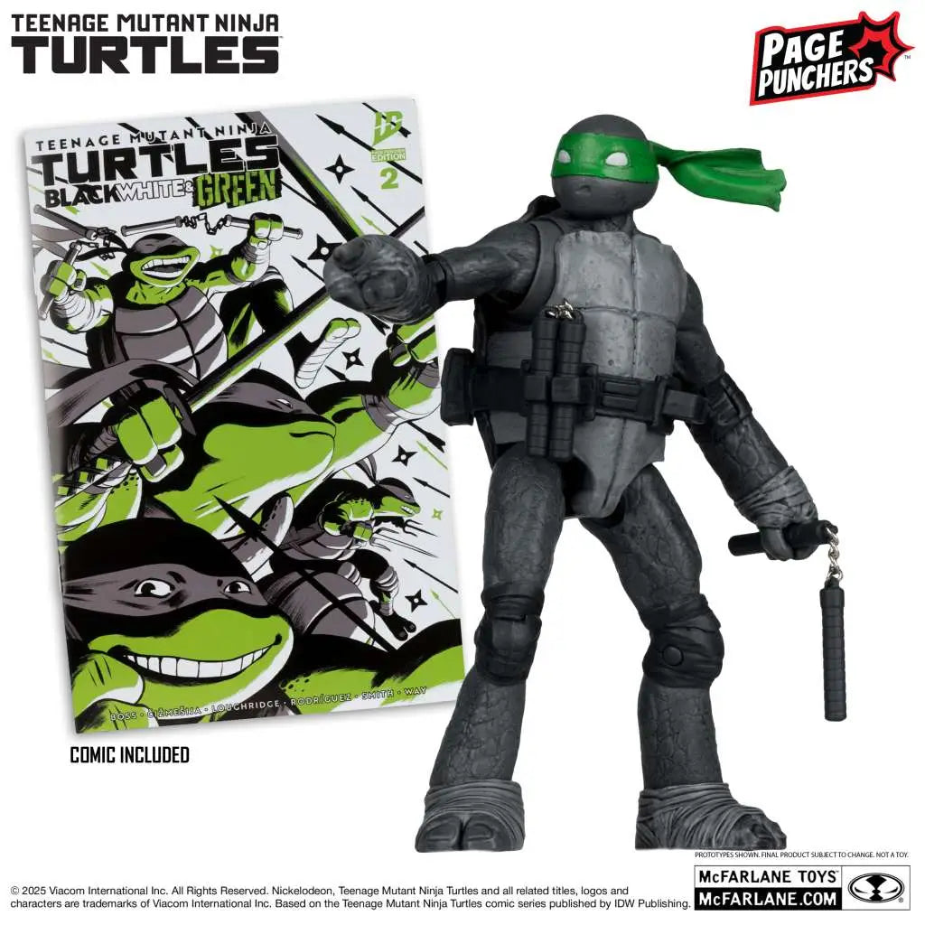 Teenage Mutant Ninja Turtles 5-tums Michelangelo-figur Med Comic (b,w&g-variant)