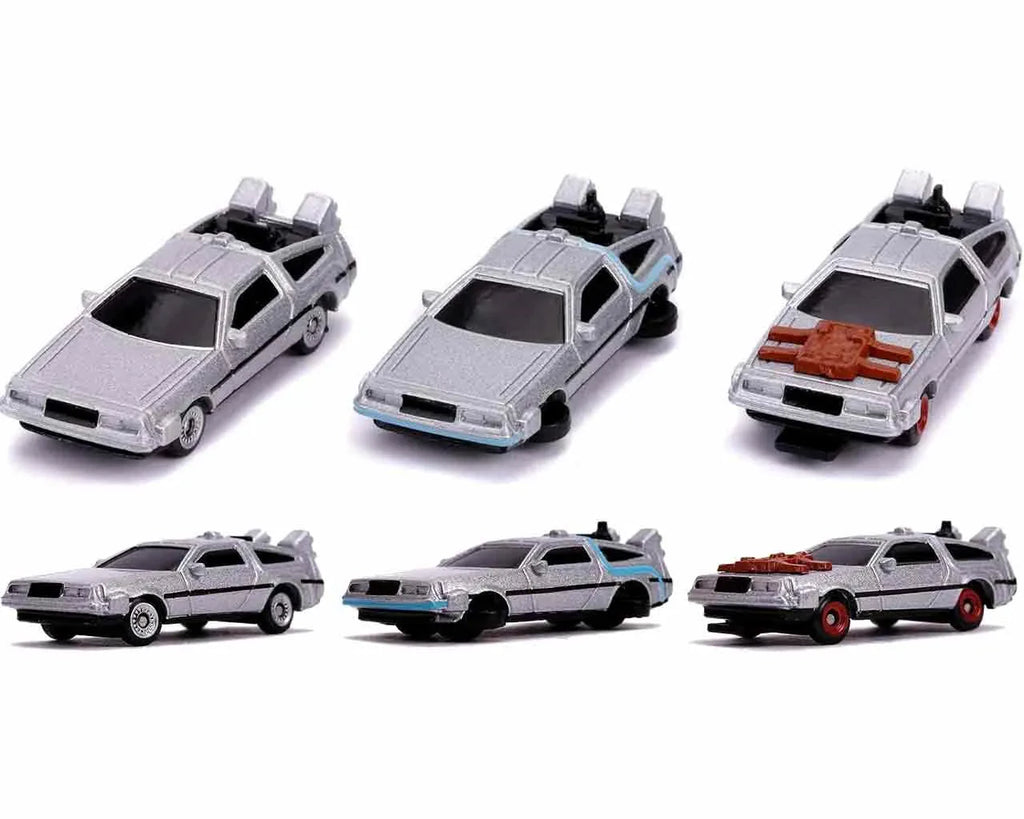 Back To The Future 1982 DeLorean Nano Models die-cast modellbilar set