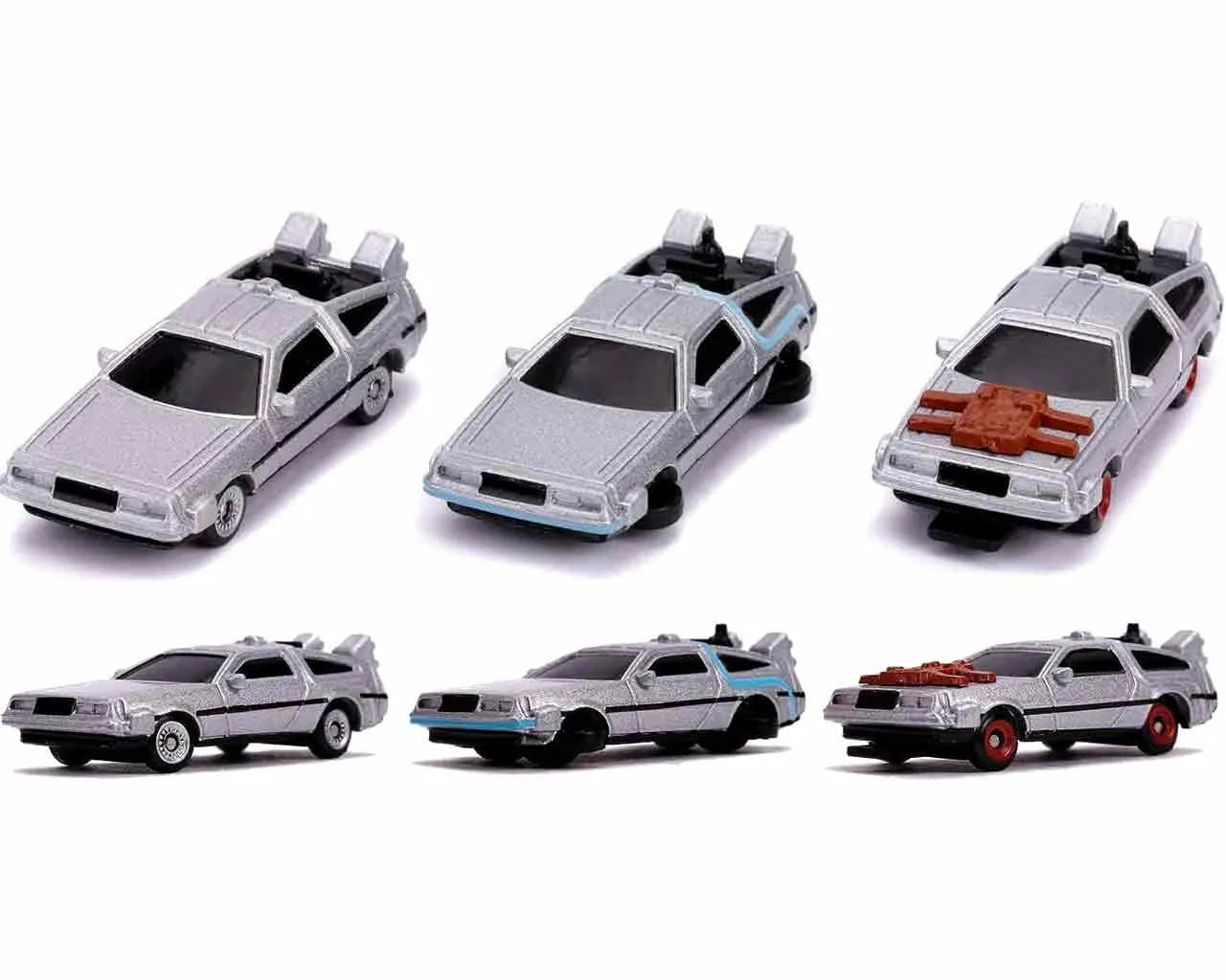 Tillbaka till framtiden - 1982 De Lorean DMC 12 - 3-bilar set - Die-cast Nano Modeller