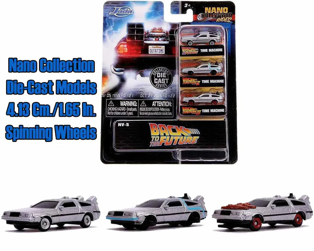 Back To The Future 1982 DeLorean Nano Models die-cast modellbilar set