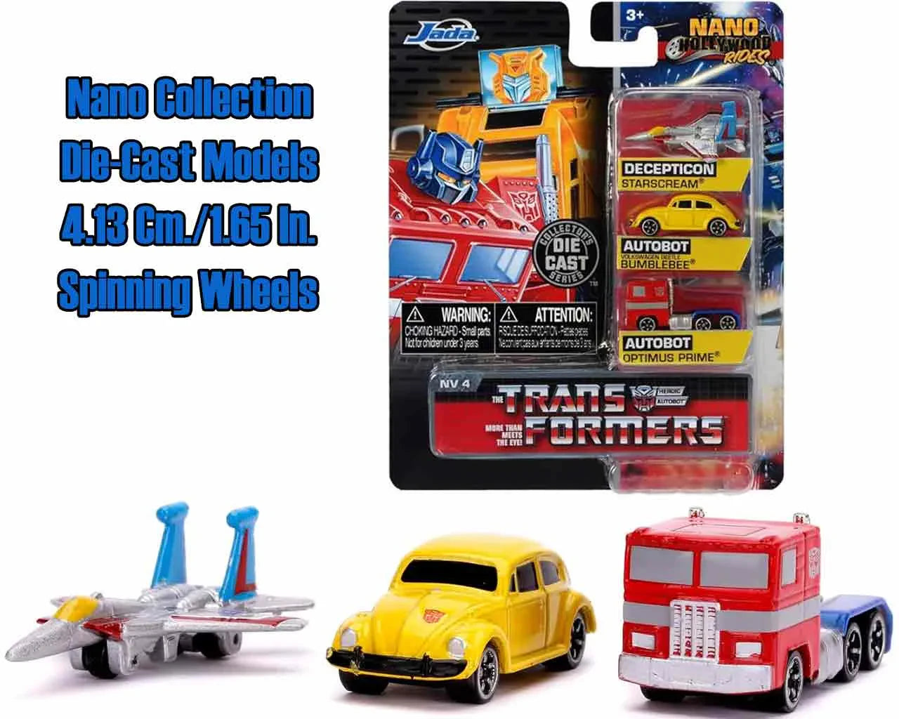 Transformes G1 – 3 Fordonsset - Die-cast Nano Modeller