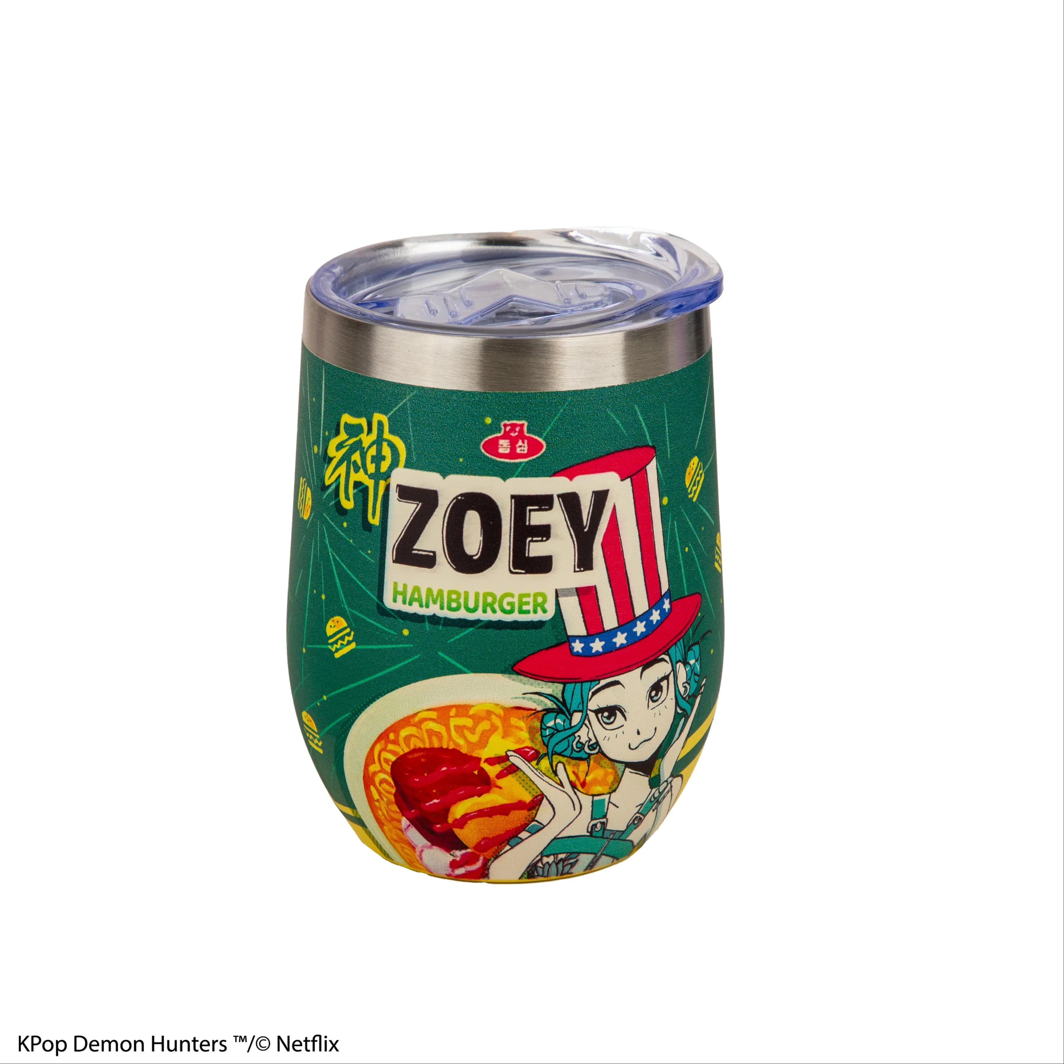 K-pop Demon Hunter Zoey Hamburger Travel Thermos Mug