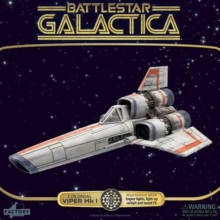 Battlestar Galactica Colonial Viper MkI Elektroniskt Fordon + Löjtnant Boomer Figur