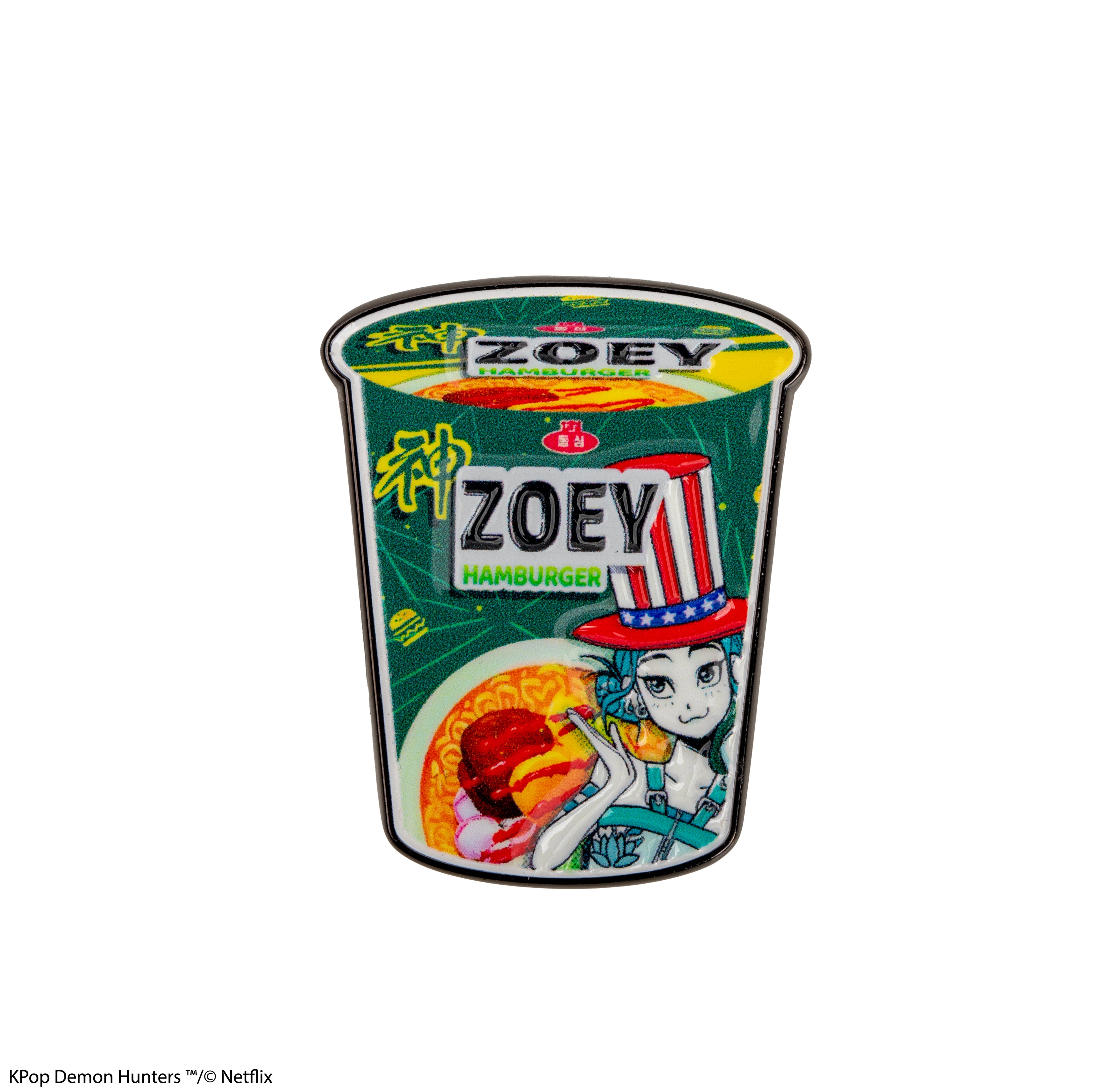 K-pop Demonjägare Zoey Hamburgare Nudlar Nålsmärke