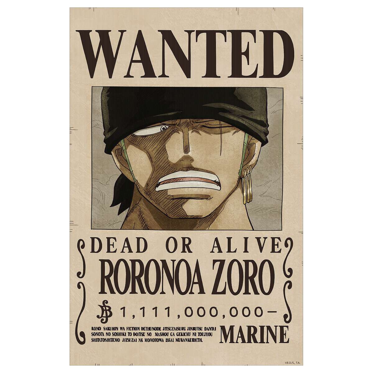 ONE PIECE WANTED ZORO EGGHEAD 3D POSTER