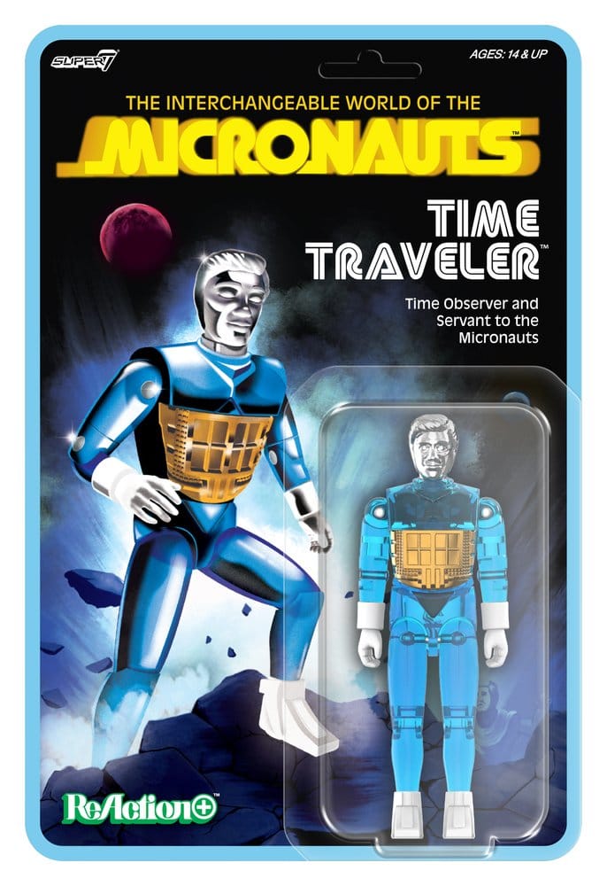 Micronauts Vågen 03 Tidsresenär Blå Genomskinlig Reaction+ Figur