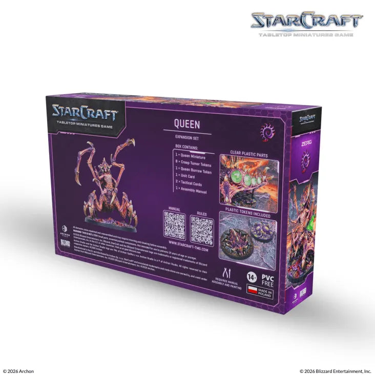 Starcraft Queen Box – Miniatyrset med Queen-enhet, bas, kort och monteringsmanual
