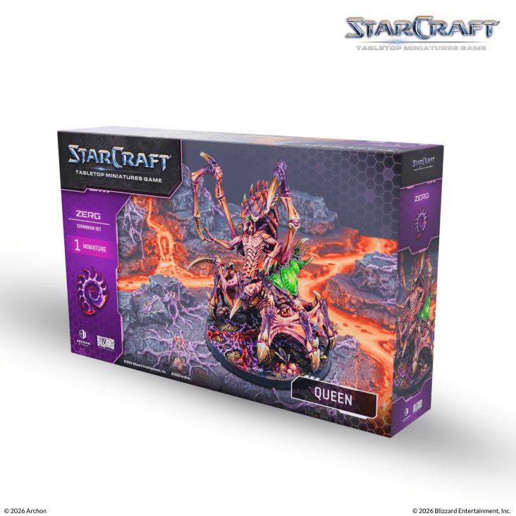 Starcraft Queen Box – Miniatyrset med Queen-enhet, bas, kort och monteringsmanual