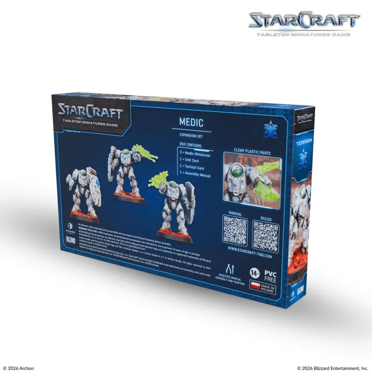 Starcraft Medic Box – Professionell Medicinbox med 3 Miniatyrer, Kort och Monteringsmanual