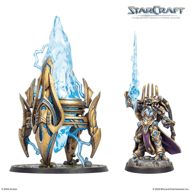 Starcraft Artanis & Pylon Box – Komplett Terräng och Spelmatta för Strategiskt Bordsspel