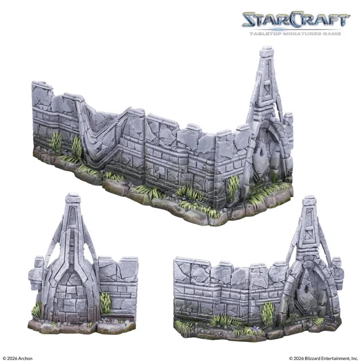 Starcraft Lost Temple-spelbräda i låda - Inkluderar terräng, figurdelar och tygmatta för 1k mineralspel