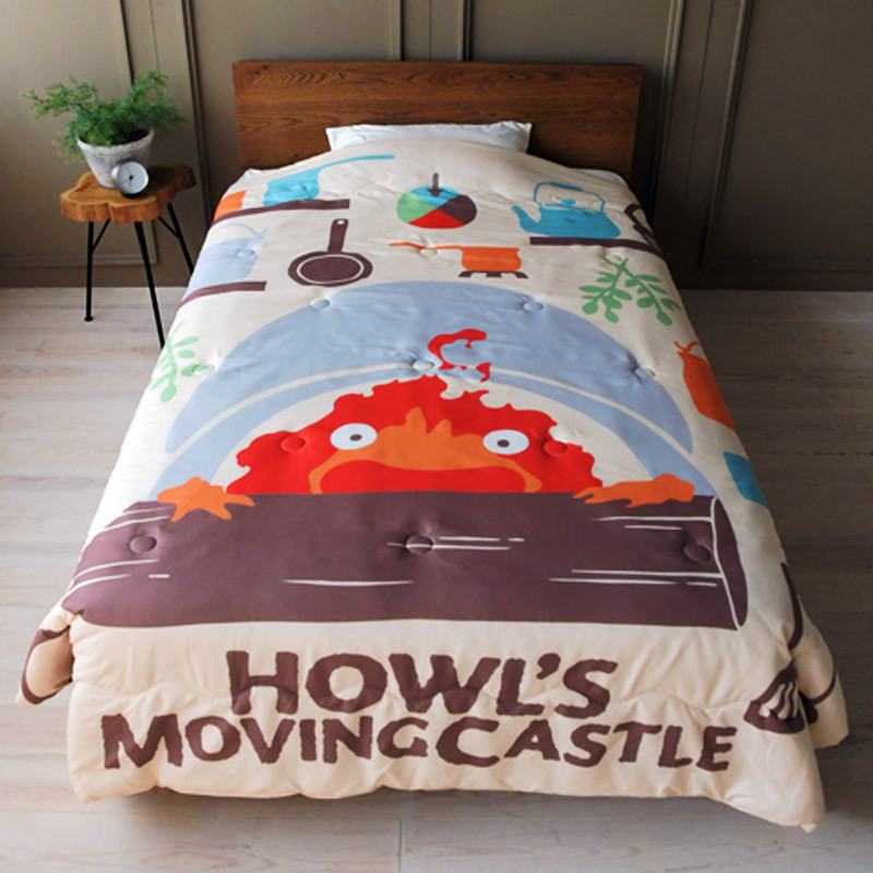 Howl’s Rörliga Slott Koka Med Calcifer Natsu Överkast