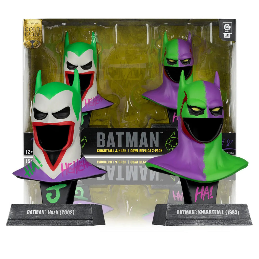Dc Direct 1:3 Batman Mask Replica Batman Hush + Batman Knightfall Jokerozed 2-pack