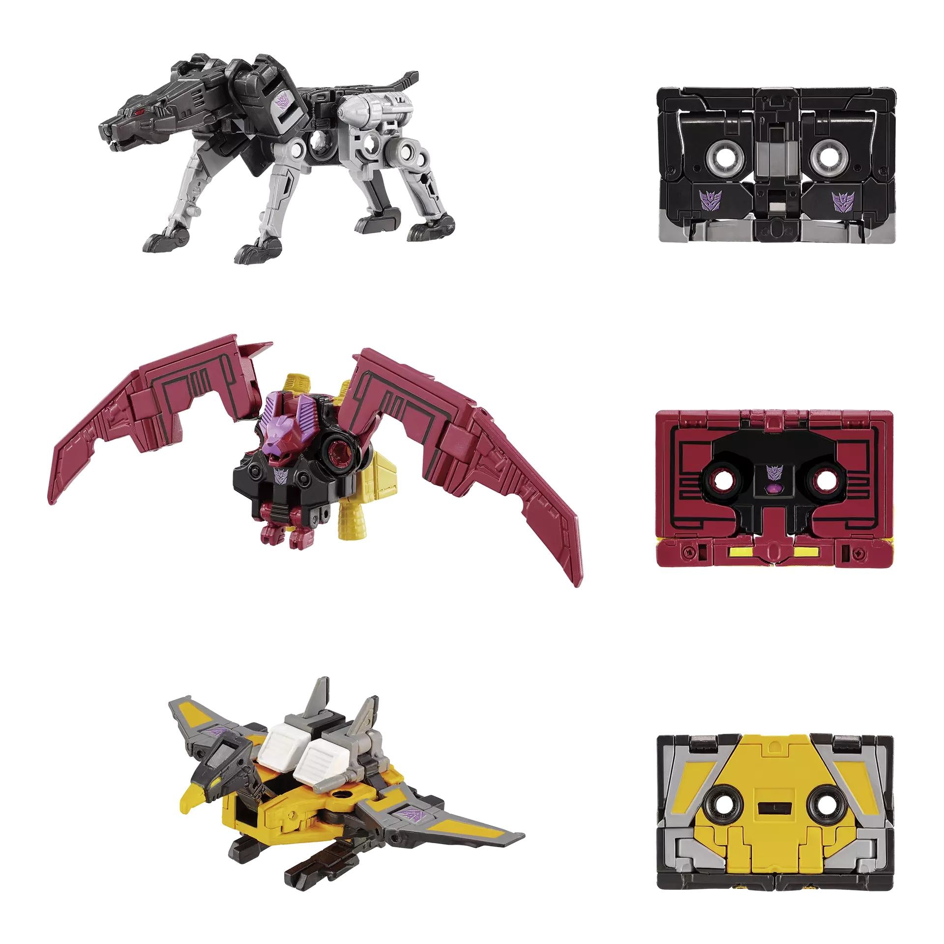 Transformers Takara Tomy Jaguar Buzzsaw och Ratbat Actionfigurer
