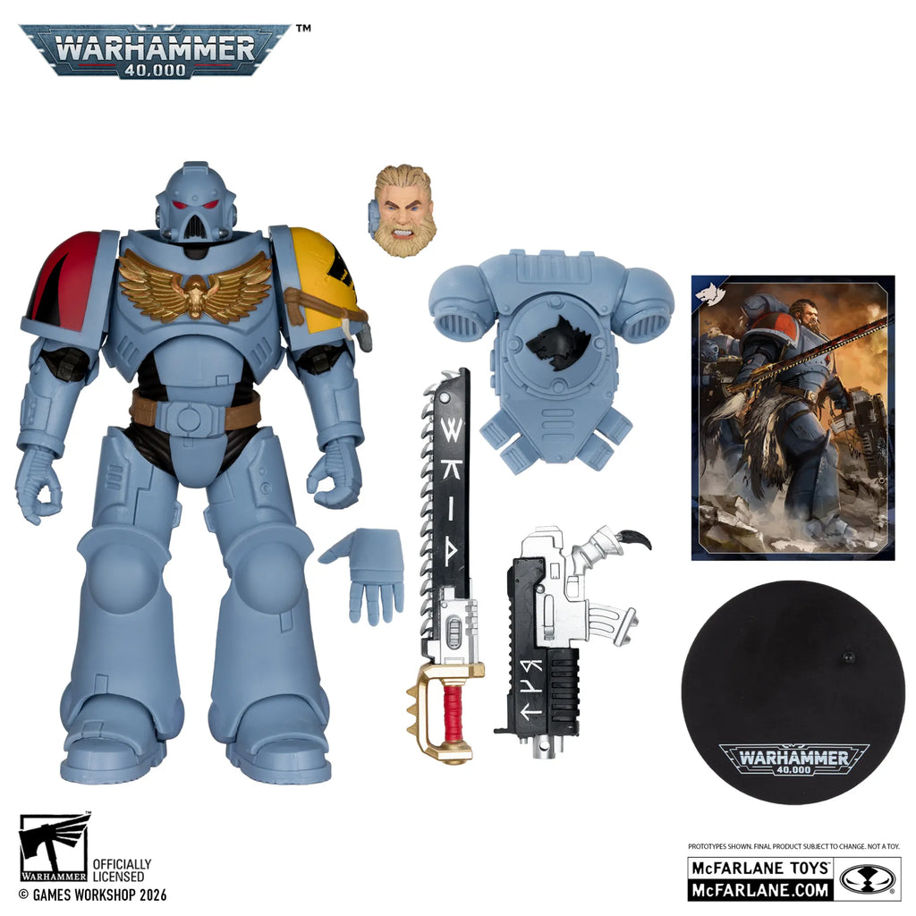 Warhammer 40000 7-tums Wv12 Space Wolves Grå Jägare Actionfigur