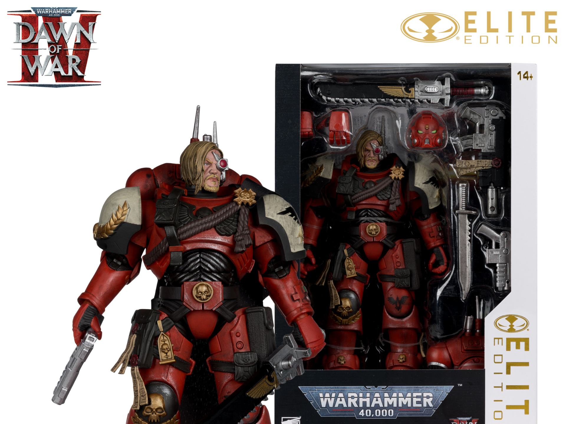 Mcfarlane Elite 7-tums Warhammer 40000 Dawn of War 4 Kapten Cyrus i Phobos Rustning Actionfigur