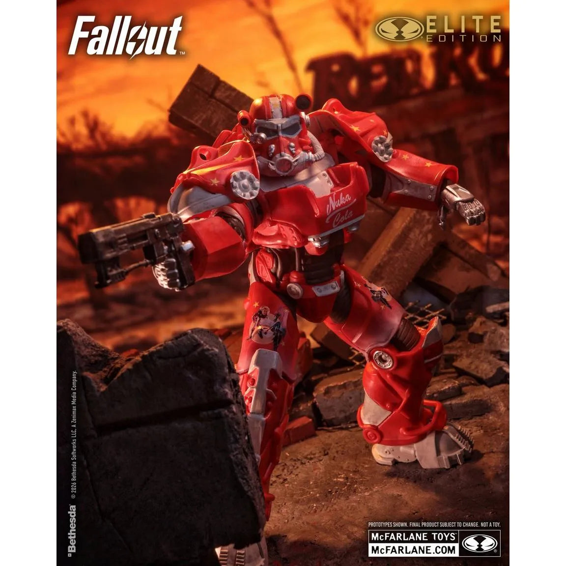 Mcfarlane Elite 18 cm Fallout 76 Nuka Cola T-60 Gold Etikett Actionfigur