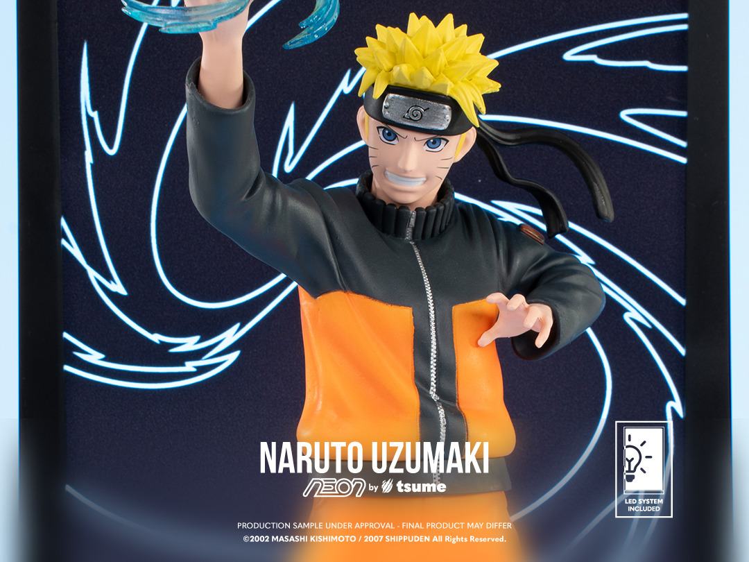 Naruto Naruto Uzumaki Neonfigur i PVC i skala 1/9 med bakgrundsbelyst bas och integrerad displaybox